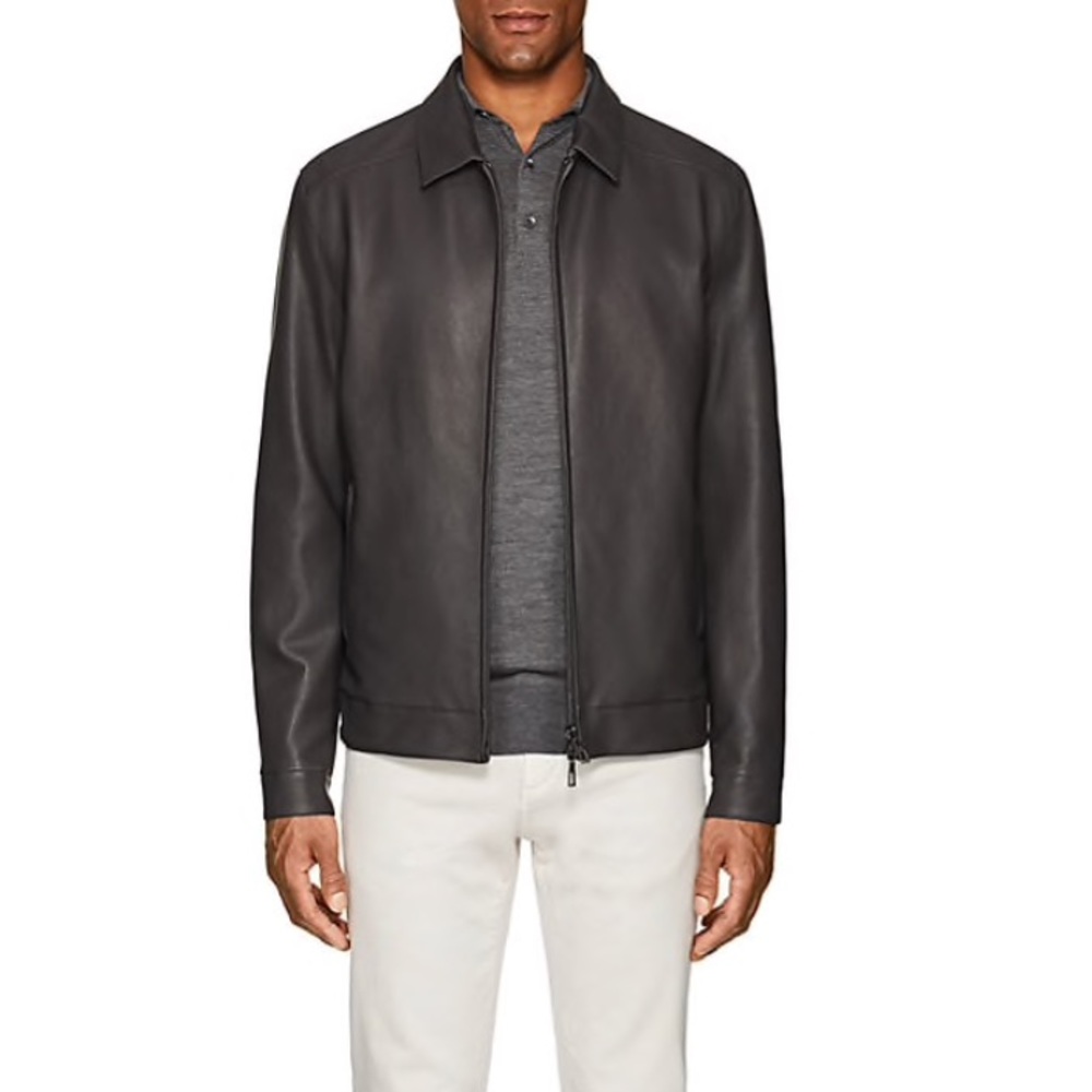LORO PIANA LAMBSKIN CITYTIME REVERSIBLE BOMBER JKT